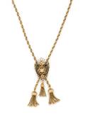 A Victorian Yellow Gold and Diamond Slide Necklace with Tassels