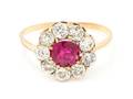 An 18 Karat Rose Gold Ruby and Diamond Ring Circa 1895