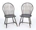 Pair of bowback windsor side chairs ca 1810