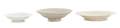 Three Monochrome Glazed Porcelain Dishes