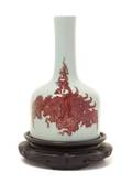 A Copper Red Decorated Porcelain MalletForm Vase