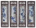 A Set of Four Blue and White Porcelain Plaques