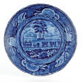 Enoch Wood and Sons historic blue Staffordshire plate 19th c