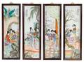 A Set of Four Polychrome Enameled Porcelain Plaques