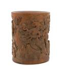 A Carved Bamboo Brush Pot