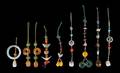 A Collection of Nine Jade Toggle Lanyards
