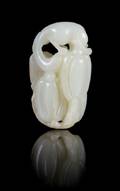 A Carved White Jade Toggle