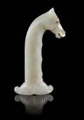 A Mughal Style White Jade Dagger Hilt