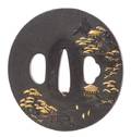 A Gilt Decorated Iron Tsuba