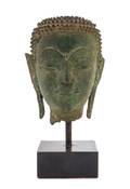 A Thai Bronze Head of Buddha