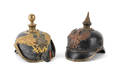 Two German Pickelhaube helmets