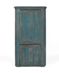 Painted pine onepiece corner cupboard