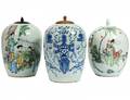 GROUP OF THREE PORCELAIN GINGER JARS