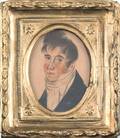 Watercolor miniature portrait of a gentleman early 19th c