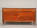 LOUIS XVI STYLE MARBLE TOP MAHOGANY COMMODE