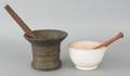 Early brass mortar and pestle
