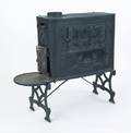 Pennsylvania cast iron stove inscribed  Peter Ege Pine Grove