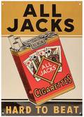 All Jacks Tin Cigarette Advertising Sign with Playing