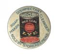 Red Seal Lye Round Celluloid Pocket Mirror Circa 1925
