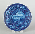 Historical blue Staffordshire plate 19th c