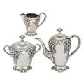 Russian art nouveau silver tea set