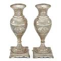 Pair of persian silver vases