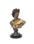 Bronze and marble bust of a Greek god