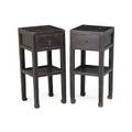 Pair of chinese black lacquer side tables