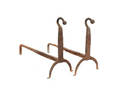Pair of wrought iron andirons