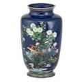 Japanese silver and cloisonne vase