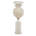 Neoclassical alabaster urn on pedestal