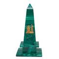 Gilt bronze mounted malachite obelisk