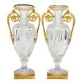 Pair of charles x cut glass urns