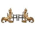 Pair of gilt bronze andirons