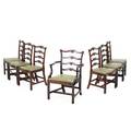 Set of seven george iii mahogany dining chairs