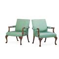 Pair of george ii style mahogany arm chairs