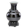 Chinese black mirror baluster vase