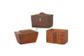 Two Regency mahogany sarcophagus tea caddies