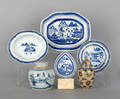 Five pieces of Chinese blue and white export porcelain