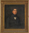American oil on canvas portrait of a young man