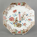 Chinese famille rose porcelain octagonal charger 18th c