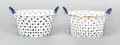 Two very similar English reticulated Staffordshire baskets ca 1800