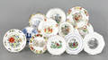 Group of twelve transfer decorated Staffordshire children and toddy plates ca 1820