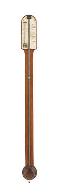 English mahogany stick barometer mid 19th c