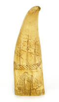 Scrimshaw whale tooth 19th c
