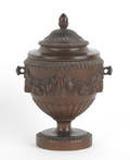 American carved cherry lidded urn ca 1815