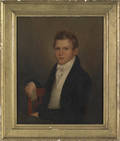 Pennsylvania oil on poplar panel portrait of a young man ca 1835