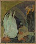 ZEEV RABAN POLISHISRAELI 18901970 Saul and the Witch of Endor an illustration for Shaul Tchernichovskys poem