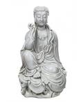 A BLANCDECHINE FIGURE OF A SEATED GUANYIN