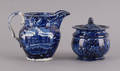 Historic blue Staffordshire pitcher 19th c